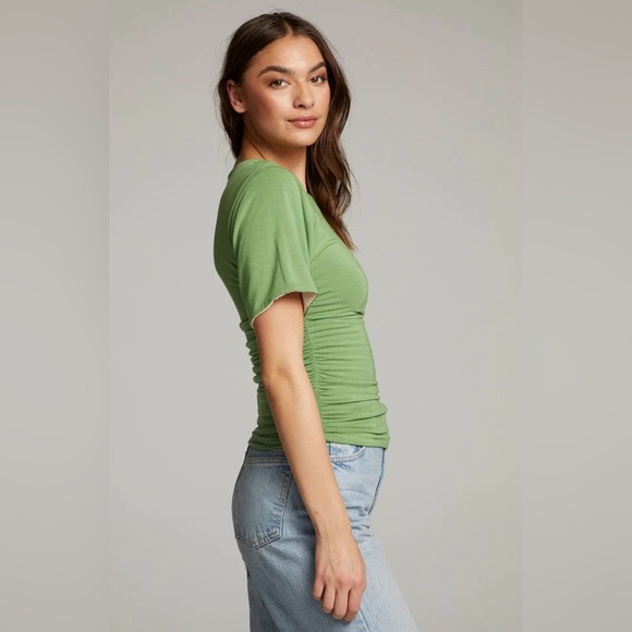 Chaser Sz S Ocala Whitecap Piquant REVERSIBLE Fitted Top REVERSES IVORY TO GREEN - Picture 11 of 16